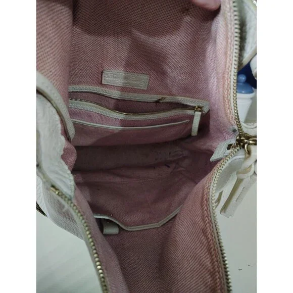 Dooney and Bourke Dillen Pocket Sac handbag Leather  Ivory purse Tote Bag Read - Picture 9 of 12
